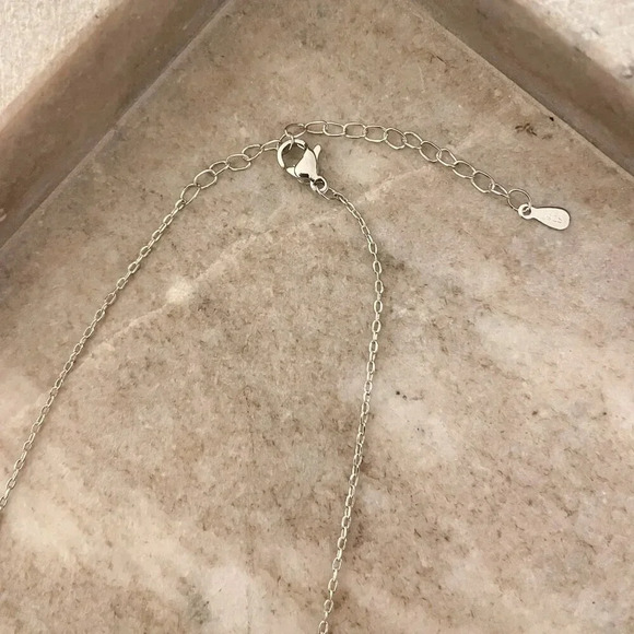 925 Sterling Silver Double Heart Linked Necklace Interlocking Hearts Necklace - Picture 6 of 16